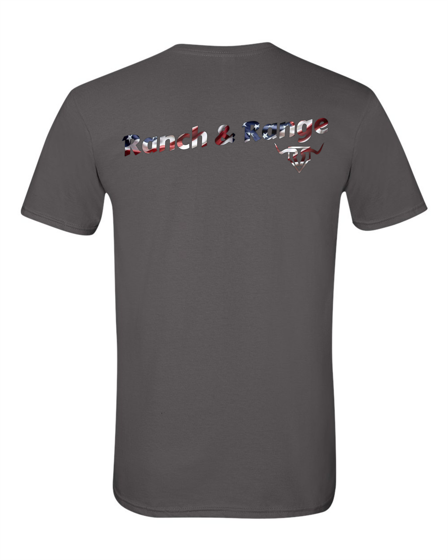 Gray with American Flag print Ranch & Range Tee