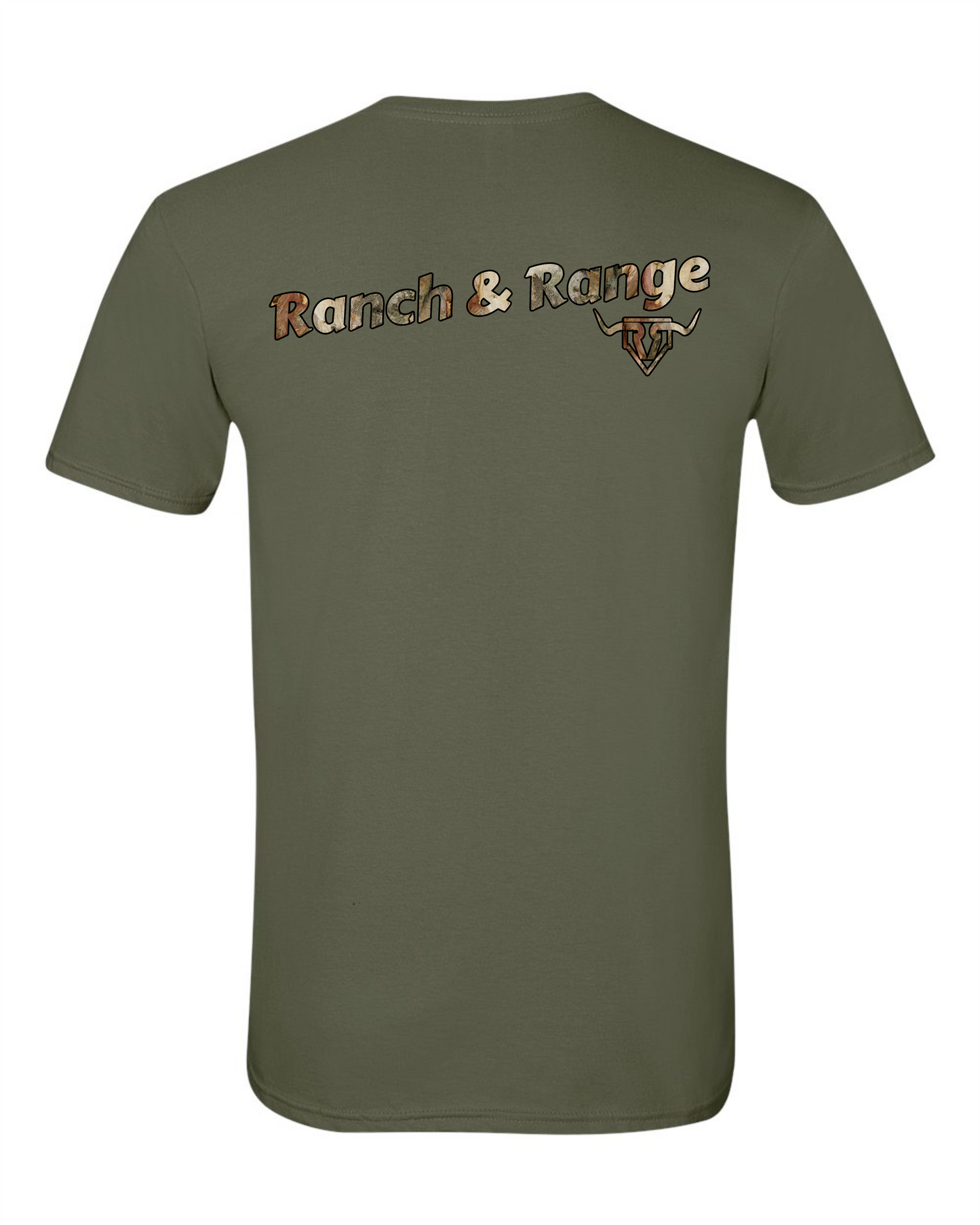 Green with Camo print Ranch & Range Tee