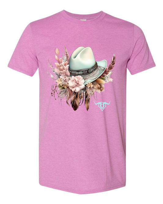 Pink Cowgirl hat Tee